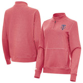 Minnesota Twins Antigua Women's Crush Stars and Stripes Team Logo Quarter-Zip Pullover Top - MLB