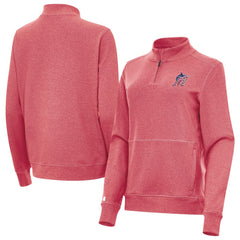 Miami Marlins Antigua Women's Crush Stars and Stripes Team Logo Quarter-Zip Pullover Top - MLB