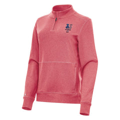 New York Mets Antigua Women's Crush Stars and Stripes Team Logo Quarter-Zip Pullover Top - MLB