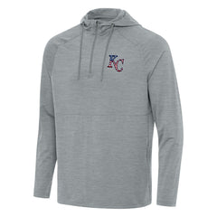 Kansas City Royals Antigua Spikes Stars and Stripes Team Logo Quarter-Zip Pullover Hoodie - MLB