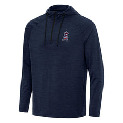 Los Angeles Angels Antigua Spikes Stars and Stripes Team Logo Quarter-Zip Pullover Hoodie - MLB