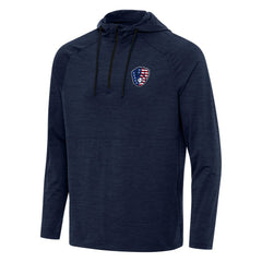 Milwaukee Brewers Antigua Spikes Stars and Stripes Team Logo Quarter-Zip Pullover Hoodie - MLB