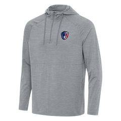 Milwaukee Brewers Antigua Spikes Stars and Stripes Team Logo Quarter-Zip Pullover Hoodie - MLB