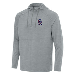 Colorado Rockies Antigua Spikes Stars and Stripes Team Logo Quarter-Zip Pullover Hoodie - MLB