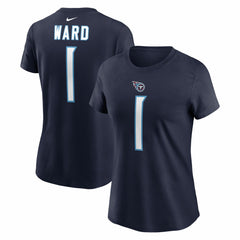 Cameron Ward Tennessee Titans Women's Name & Number T-Shirt Navy | Nike for Sale