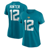 Travis Hunter Jacksonville Jaguars Women's Name & Number T-Shirt Teal | Nike for Sale