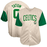 Jayson Tatum Boston Celtics Baseball Jersey Cream - NBA