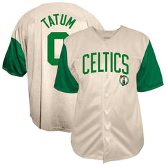 Jayson Tatum Boston Celtics Baseball Jersey Cream - NBA