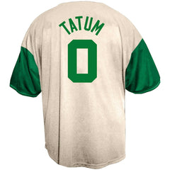 Jayson Tatum Boston Celtics Baseball Jersey Cream - NBA