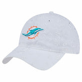 Miami Dolphins New Era Women's Floral 9TWENTY Adjustable Hat White | NFL