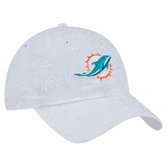 Miami Dolphins New Era Women's Floral 9TWENTY Adjustable Hat White | NFL