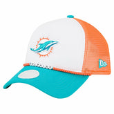 Miami Dolphins New Era Women's Friendship Bracelet 9FORTY Adjustable Hat White/Aqua | NFL