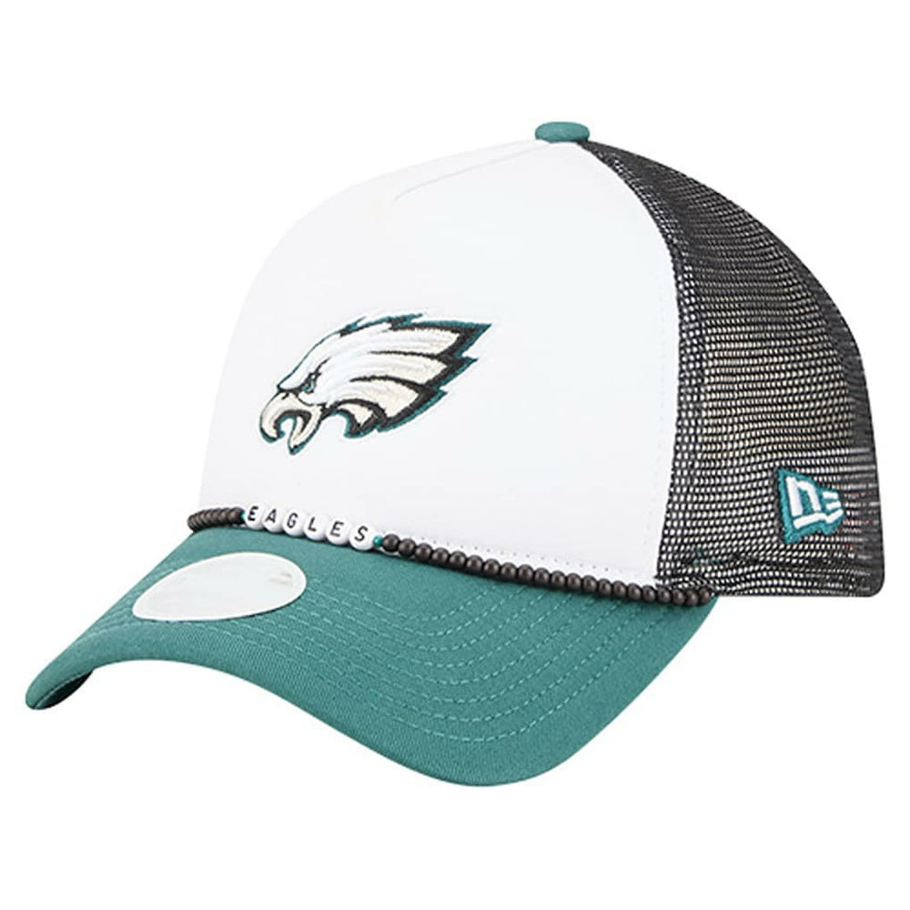 Philadelphia Eagles New Era Women's Friendship Bracelet 9FORTY Adjustable Hat White/Midnight Green | NFL