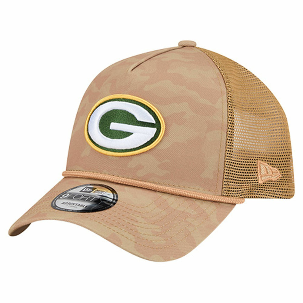 Green Bay Packers New Era Wheat Camo 9FORTY Adjustable Hat Tan | NFL
