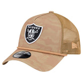 Las Vegas Raiders New Era Wheat Camo 9FORTY Adjustable Hat Tan | NFL