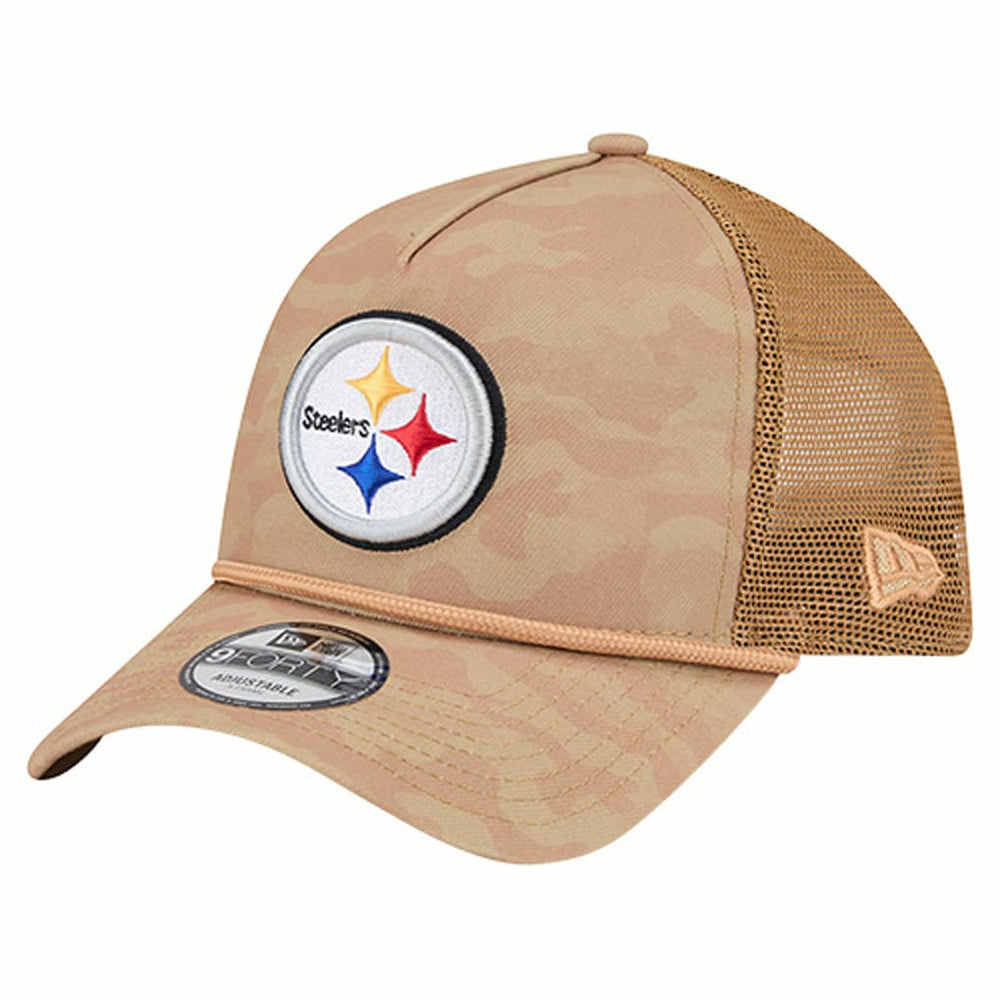 Pittsburgh Steelers New Era Wheat Camo 9FORTY Adjustable Hat Tan | NFL