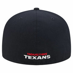 Houston Texans New Era Overlap Wordmark 59FIFTY Fitted Hat Navy | NFL