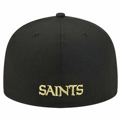 New Orleans Saints New Era Overlap Wordmark 59FIFTY Fitted Hat Black | NFL