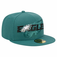 Philadelphia Eagles New Era Overlap Wordmark 59FIFTY Fitted Hat Midnight Green | NFL