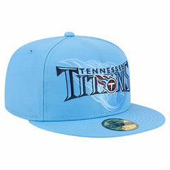 Tennessee Titans New Era Overlap Wordmark 59FIFTY Fitted Hat Light Blue | NFL