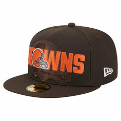 Cleveland Browns New Era Overlap Wordmark 59FIFTY Fitted Hat Brown | NFL