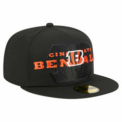 Cincinnati Bengals New Era Overlap Wordmark 59FIFTY Fitted Hat Black | NFL