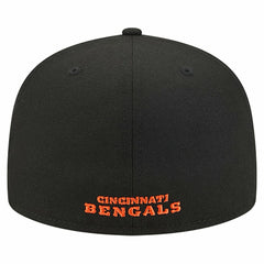 Cincinnati Bengals New Era Overlap Wordmark 59FIFTY Fitted Hat Black | NFL
