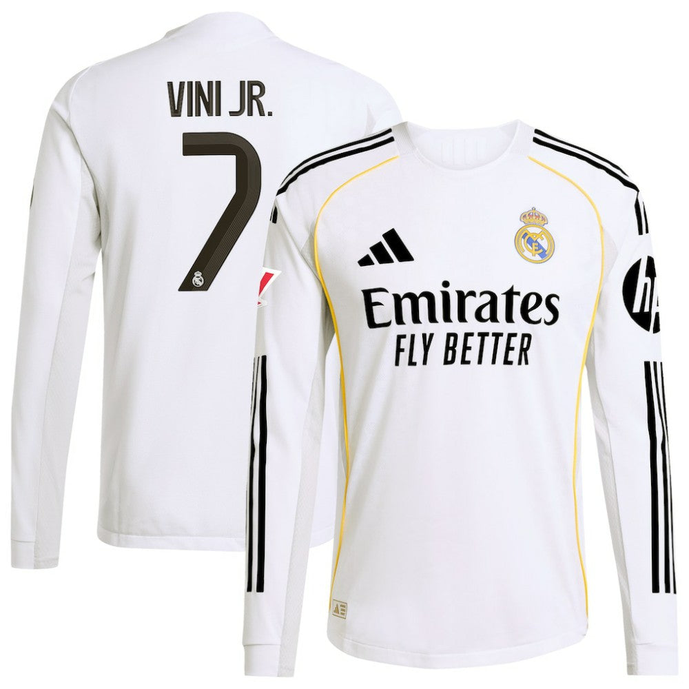 Vini Jr. Real Madrid 2025/26 Home Long Sleeve Jersey White | Adidas Sale