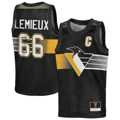 Mario Lemieux Pittsburgh Penguins Mitchell & Ness Youth Maxxed Out Fashion Basketball Jersey - Black - NHL