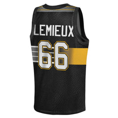 Mario Lemieux Pittsburgh Penguins Mitchell & Ness Youth Maxxed Out Fashion Basketball Jersey - Black - NHL