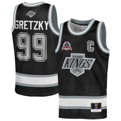 Wayne Gretzky Los Angeles Kings Mitchell & Ness Youth Maxxed Out Fashion Basketball Jersey - Black - NHL