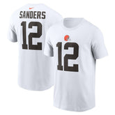 Shedeur Sanders Cleveland Browns 2025 NFL Draft Name & Number T-Shirt White | Nike for Sale