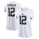 Shedeur Sanders Cleveland Browns Women's 2025 NFL Draft Name & Number T-Shirt White | Nike for Sale
