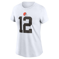 Shedeur Sanders Cleveland Browns Women's 2025 NFL Draft Name & Number T-Shirt White | Nike for Sale
