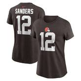 Shedeur Sanders Cleveland Browns Women's 2025 NFL Draft Name & Number T-Shirt Brown | Nike for Sale