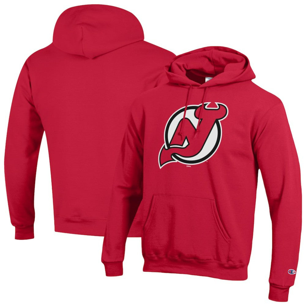 New Jersey Devils Champion Primary Logo 1-Hit Pullover Hoodie - Red - NHL