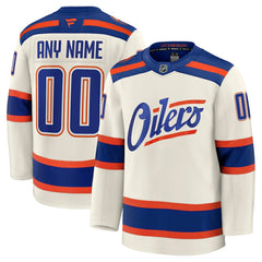 Edmonton Oilers Fanatics Alternate Premium Custom Jersey - Light Beige - NHL