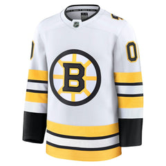 Boston Bruins Fanatics Away Premium Custom Jersey - White - NHL