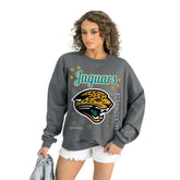 Jacksonville Jaguars Gameday Couture Women's Ready to Rumble Premium Fleece Pullover Sweatshirt Gray | NFL