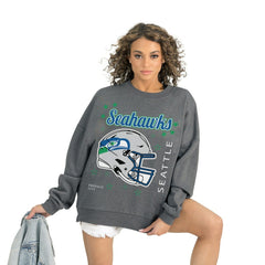 Seattle Seahawks Gameday Couture Women's Ready to Rumble Premium Fleece Pullover Sweatshirt Gray | NFL
