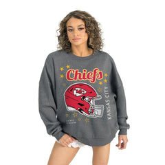 Kansas City Chiefs Gameday Couture Women's Ready to Rumble Premium Fleece Pullover Sweatshirt Gray | NFL