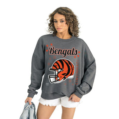Cincinnati Bengals Gameday Couture Women's Ready to Rumble Premium Fleece Pullover Sweatshirt Gray | NFL