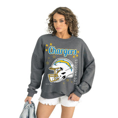 Los Angeles Chargers Gameday Couture Women's Ready to Rumble Premium Fleece Pullover Sweatshirt Gray | NFL