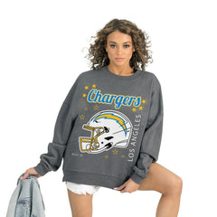 Los Angeles Chargers Gameday Couture Women's Ready to Rumble Premium Fleece Pullover Sweatshirt Gray | NFL