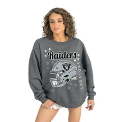 Las Vegas Raiders Gameday Couture Women's Ready to Rumble Premium Fleece Pullover Sweatshirt Gray | NFL