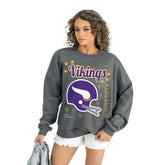 Minnesota Vikings Gameday Couture Women's Ready to Rumble Premium Fleece Pullover Sweatshirt Gray | NFL