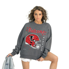 Atlanta Falcons Gameday Couture Women's Ready to Rumble Premium Fleece Pullover Sweatshirt Gray | NFL