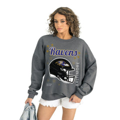 Baltimore Ravens Gameday Couture Women's Ready to Rumble Premium Fleece Pullover Sweatshirt Gray | NFL