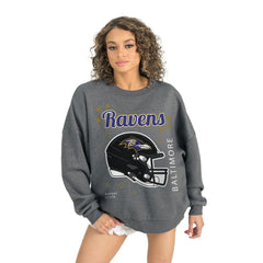 Baltimore Ravens Gameday Couture Women's Ready to Rumble Premium Fleece Pullover Sweatshirt Gray | NFL