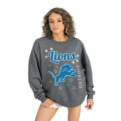 Detroit Lions Gameday Couture Women's Ready to Rumble Premium Fleece Pullover Sweatshirt Gray | NFL
